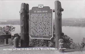 Minnesota Stillwater History Of The St Croix River Roadside Sign Real Photo