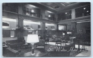 RALEIGH, NC North Carolina~ Roadside Lobby SIR WALTER HOTEL c1940s Postcard