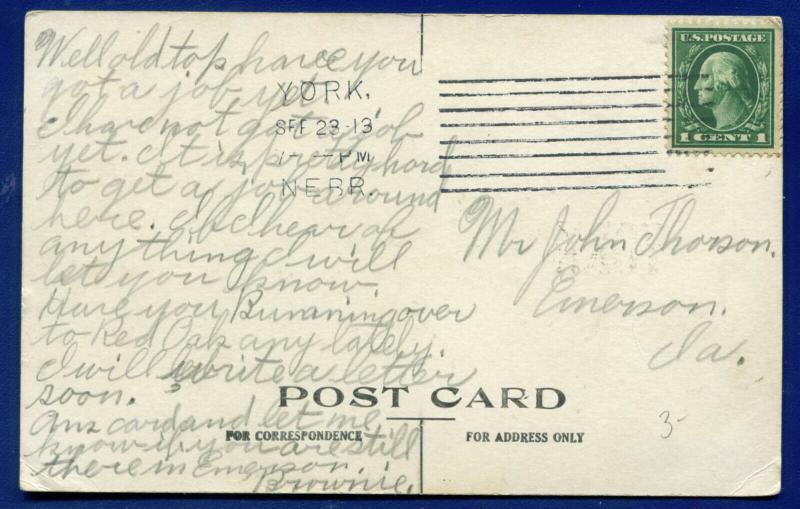York Nebraska ne Pennant old postcard 1910s