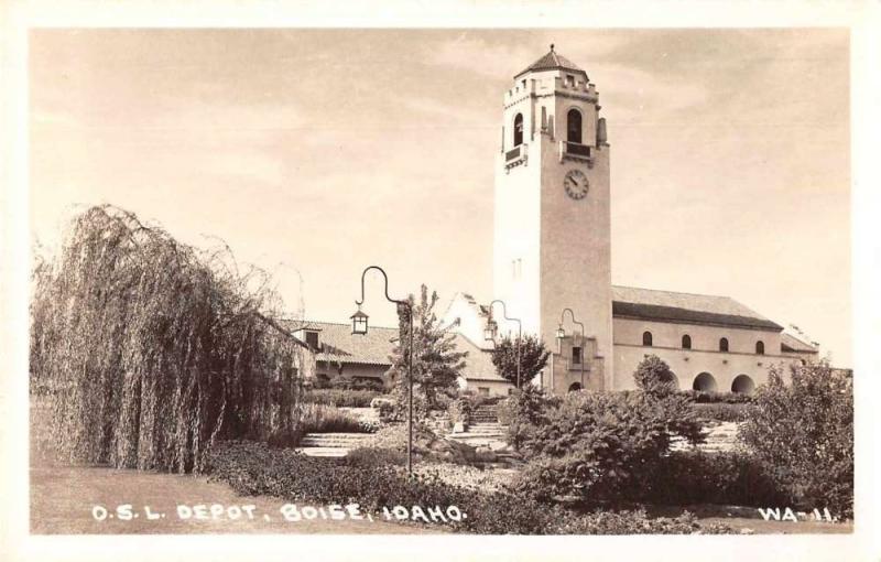 Boise Idaho OSL Train Depot Real Photo Antique Postcard J74107