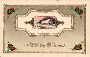 Vintage Postcard 1916 Birthday Greetings Natal Day Special Celebration