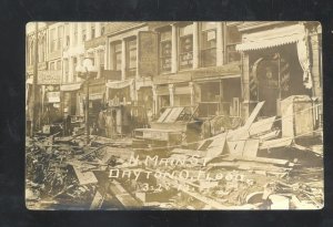 RPPC DAYTON OHIO 1913 FLOOD SCENE DISASTER DOWNTOWN REAL PHOTO POSTCARD