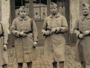 Military Belgian Army Photo World War 1 Smoking Cigarettes Vintage RPPC 07.69
