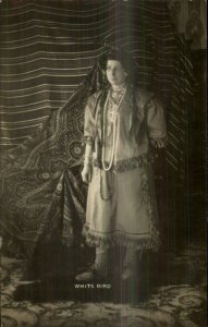Native American Woman White Bird Studio Tapestry 1910 Real Photo Postcard G19