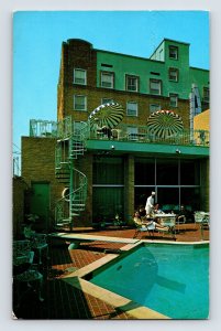 Postcard Texas Longview TX Motor Hotel Motel Pool 1964 Posted Chrome