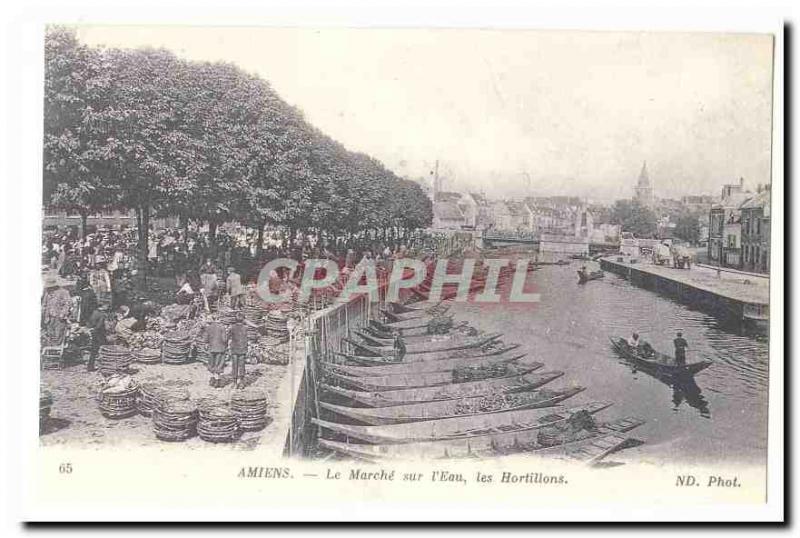 Amiens Old Postcard The walk on the & # 39eau Hortillons (reproduction)