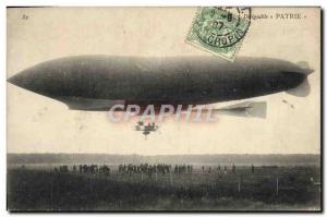 Old Postcard Jet Aviation Airship Zeppelin Patrie