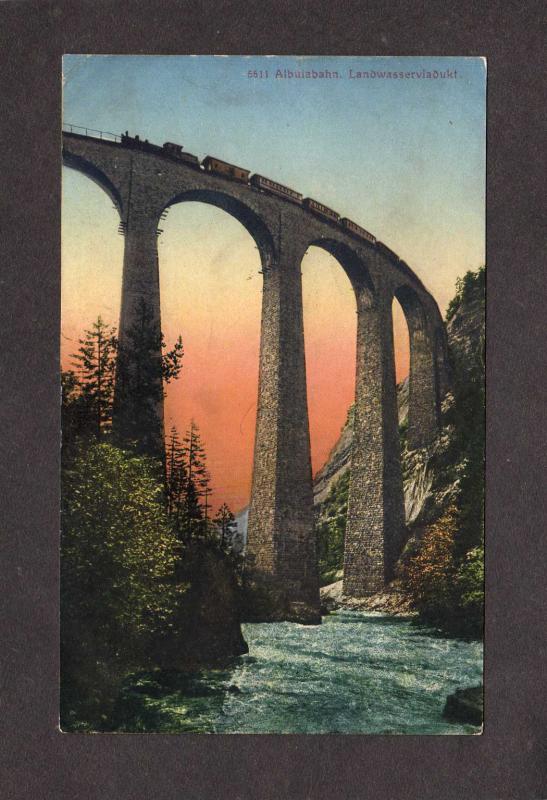 Landwasser Viaduct between Schmitten Filisur Train Carte Postale Switzerland