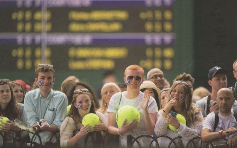 Tennis Autograph Signed Signature Hunters On Balls Wimbledon Postcard