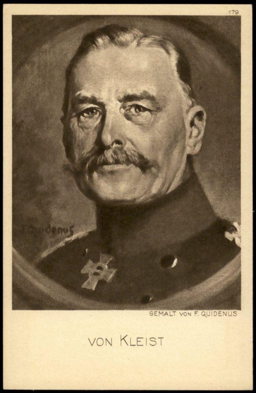 Germany WWI General von Kleist Artist Signed Portrait Ostpreussenhilfe Ea G77413