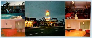 CHULA VISTA, CA ~Roadside CAVALIER MOTEL Aunt Emma's PANCAKE HOUSE Long Postcard