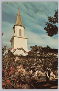 Kailua-Kona Hawaii~Mokuaikaua Church Exterior~Oldest~Mirro Krome~Vintage PC