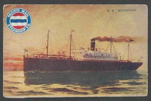 Ca 1906 PPC* VINTAGE S.S. MONGOLIA PACIFIC MAIL STEAMER UNPOSTED