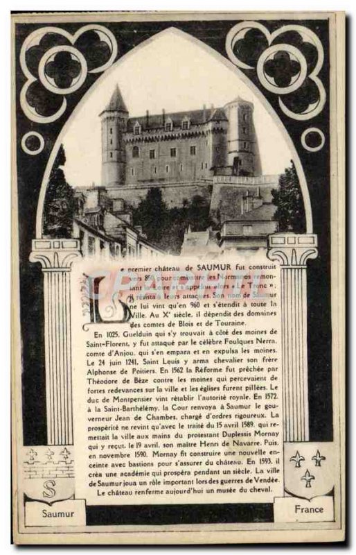 Old Postcard Chateau Saumur