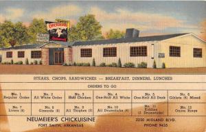 Fort Smith Arkansas Neumeiers Chickuisine Street View Antique Postcard K92016