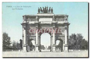 Old Postcard Paris Arc de Triomphe Tuileries