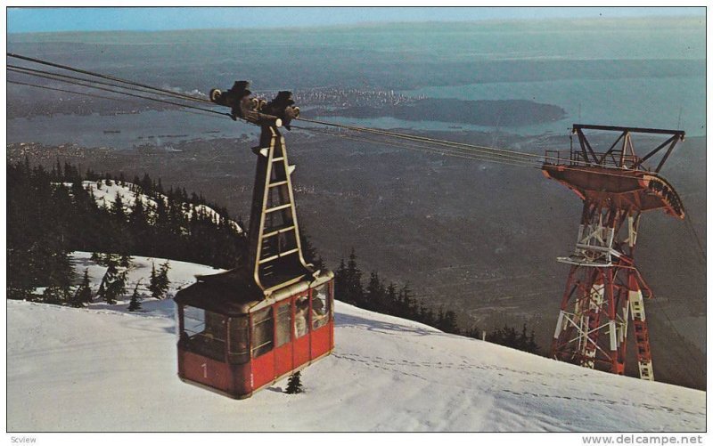 Panoramic View From Grouse Mountain Skyride, Ski Lift, North Vancouver, Briti...