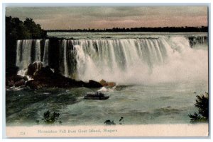 c1940's Horseshoe Fall from Goat Island Niagara Falls Ontario Canada Postcard