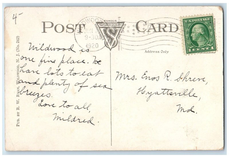 1920 St. Simeon's P.E. Church And Parish House Wildwood-By-The-Sea NJ Postcard