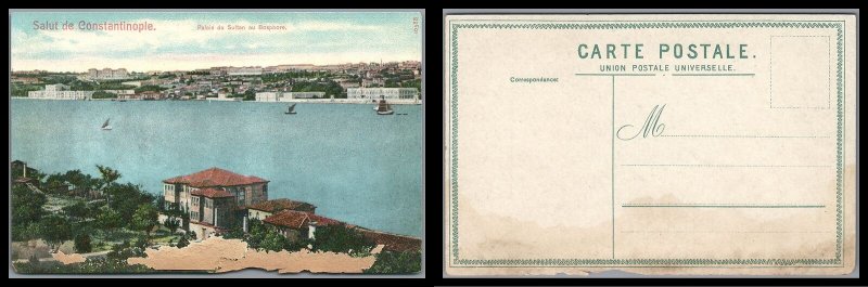 Turkey Vintage Unused Postcard Sultan Palace on  Bosphor See Scan For Condition 