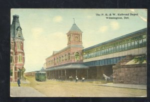 WILMINGTON DELAWARE RAILROAD DEPOT TRAIN STATION VINTAGE POSTCARD