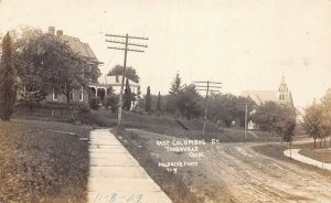 J86/ Thornville Ohio RPPC Postcard c1910 E. Columbus Street Homes Church 247