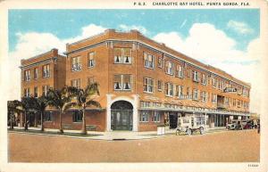 Punta Gorda Florida Charlotte Bay Hotel Street View Antique Postcard K22723