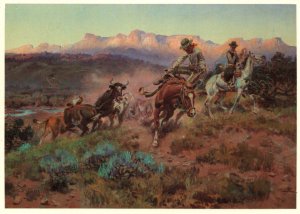 Musselshell Roundup,Western Paiting Charles Russell