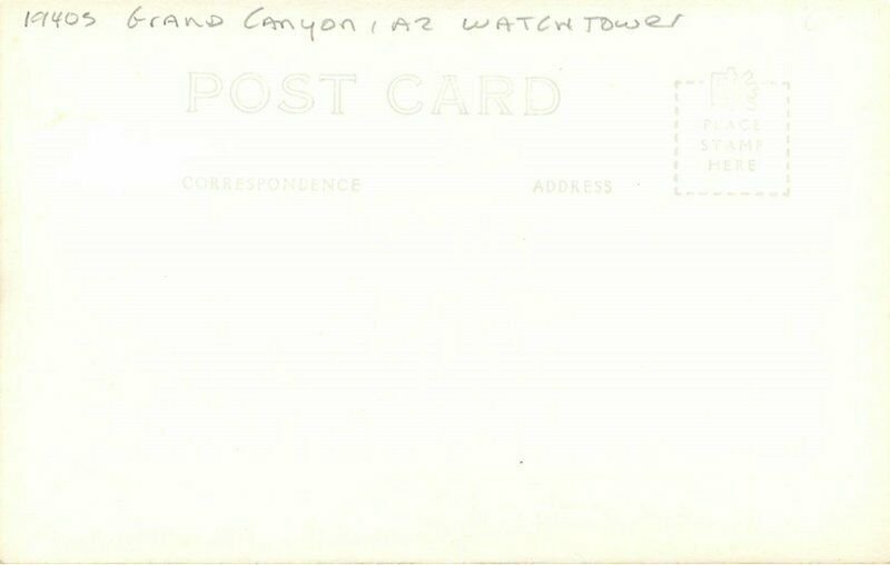 Arizona Grand Canyon Watchtower 1940s DV1046 RPPC Photo Postcard 21-4234