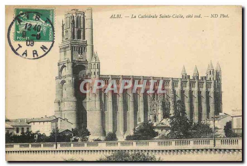 Old Postcard Albi La Cathedrale Sainte Cecile south coast