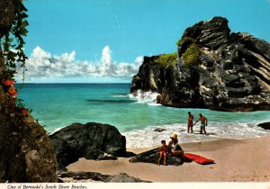 VINTAGE POSTCARD ONE OF BERMUDA'S SOUTH SHORE BEACHES 15c RATE TO CANADA 1971