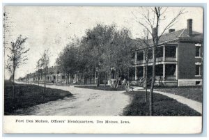 1908 Exterior Fort Des Moines Officers Headquarters Des Moines Iowa IA Postcard
