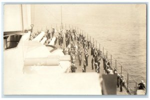 c1920's US Colorado Monkey Drill Deck Sailors View US Navy RPPC Photo Postcard