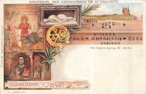 ROME ITALY~Souvenir Des Catacombes De St. Calliste~1900s MULTI IMAGE POSTCARD