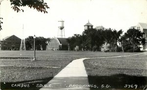 RPPC Postcard 3769 Campus South Dakota State College, Brookings SD Unposted