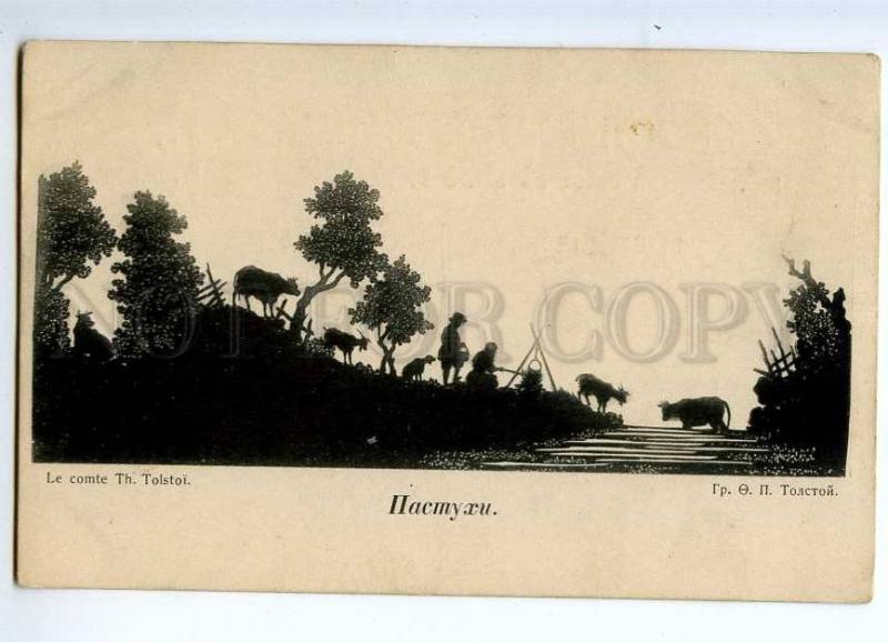 235914 RUSSIA TOLSTOY shepherds Vintage silhouette St.Eugenie