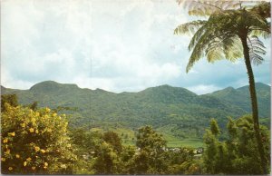 postcard Puerto Rico - Mountain Range near Adjuntas - El Gigante Dormido