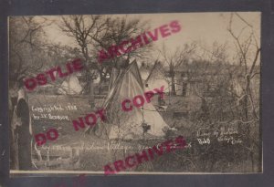 Cantonment OKLAHOMA RPPC 1908 CHEYENNE INDIAN VILLAGE Tepees DEDRICK NO. 60