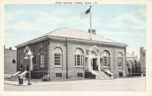 Linen Postcard United States Post Office in Paris, Tennessee~126882