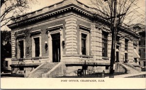 Postcard United States Post Office in Champaign, Illinois