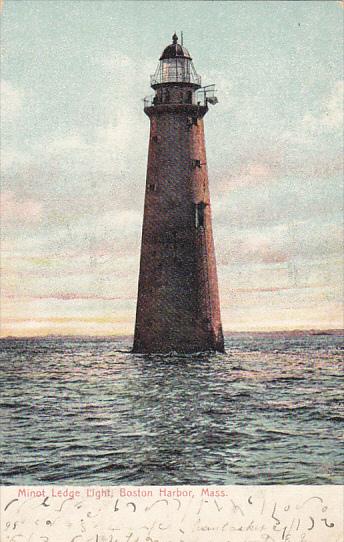 Minot Ledge Lighthouse Boston Harbor Massachusetts 1907