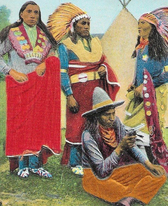 H-039  A Western American Indians Undivided Back Real Color Picture Postcard