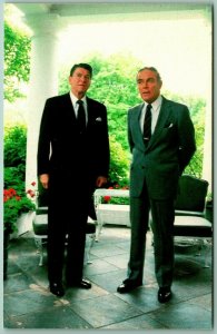 Ronald Reagan And Secretary of State Alexander Haig UNP Chrome Postcard G11