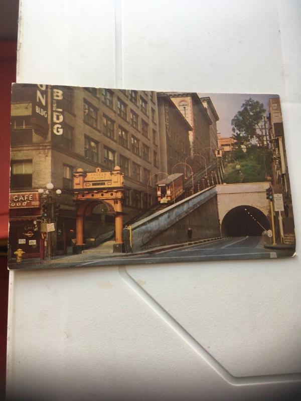 Vintage Postcard: Angel's Flight, worlds shortest Railway, Los Angeles 