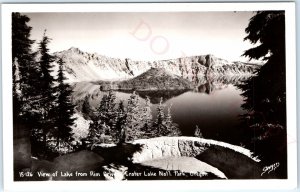 c1940s Crater Lake National Park, OR RPPC Rim Drive View Real Photo Postcard A92