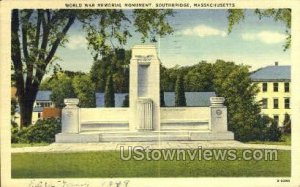 World War Memorial Monument - Southbridge, Massachusetts MA  