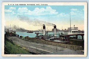 Ontario Canada Postcard CPR Car Ferries Windsor c1920's Unposted Antique
