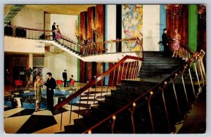 Lobby, Staircase, The Concord Hotel, Kiamesha Lake, Catskills NY, 1966 Postcard