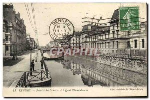 Old Postcard Rennes Faculty of Sciences and the Quai Chateaubriand