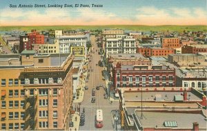 El Paso Texas 1940s San Antonio Street East Postcard Teich Sandoval 6458